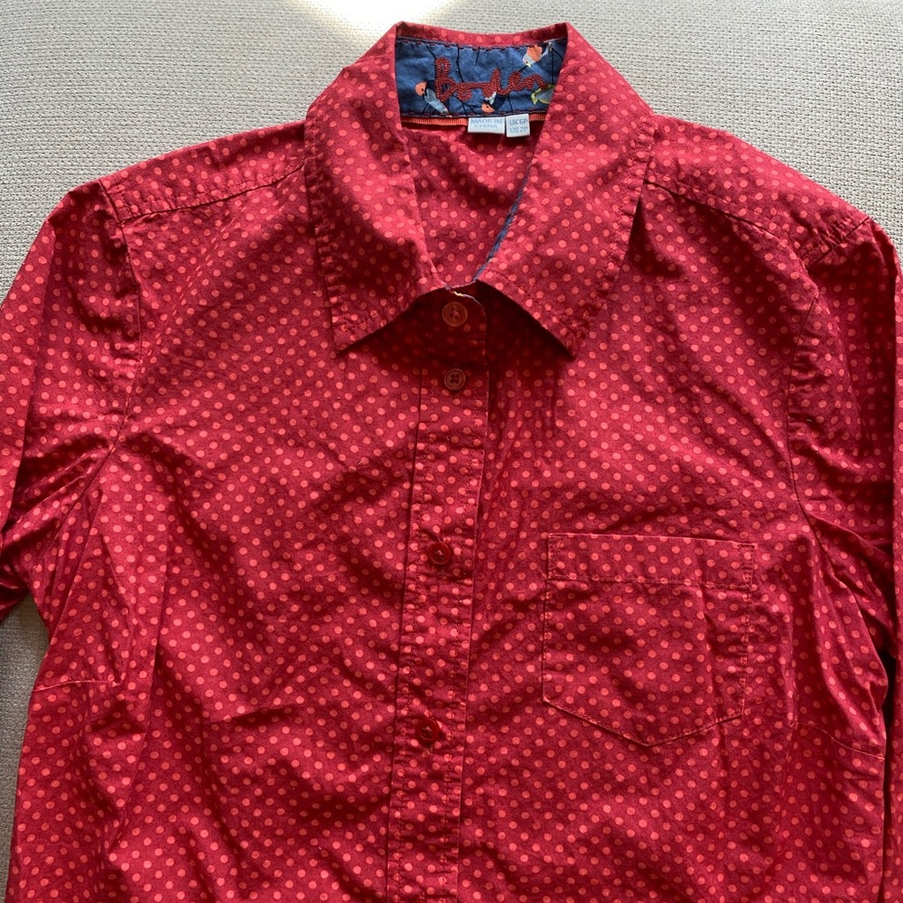 Boden Polka Dot Shirt 2P 2 Petite XS